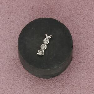 sterling silver dainty diamond accent drop pendant